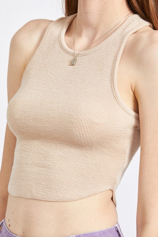 RACER BACK CROPPED TANK TOP