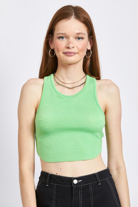 RACER BACK CROPPED TANK TOP