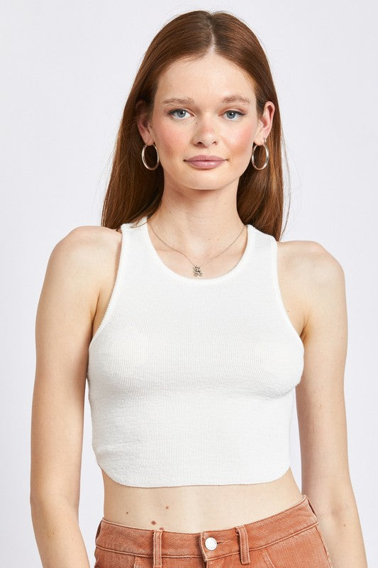 RACER BACK CROPPED TANK TOP