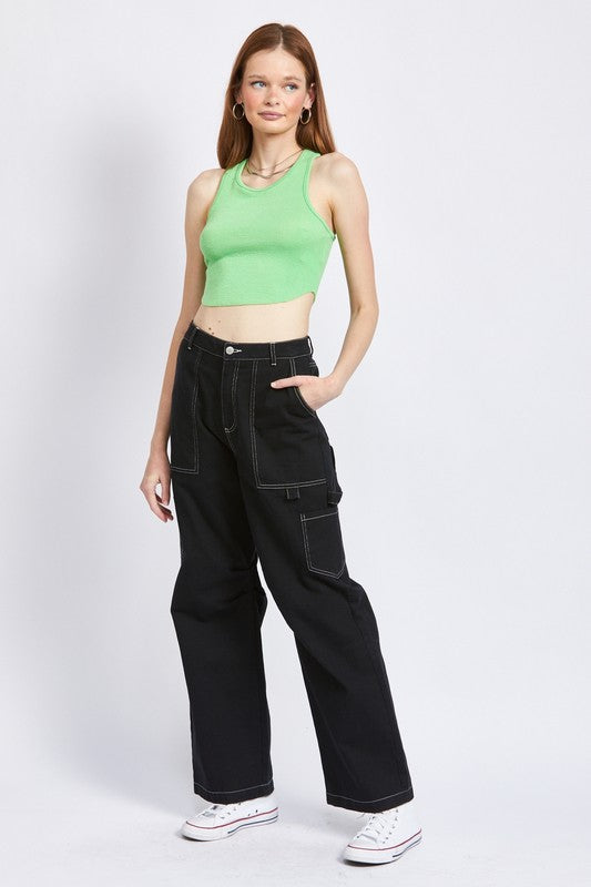 RACER BACK CROPPED TANK TOP