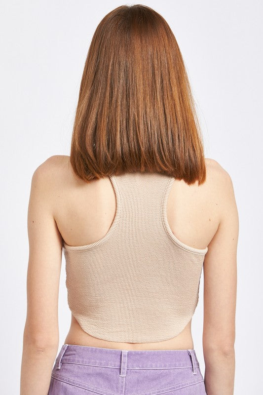 RACER BACK CROPPED TANK TOP